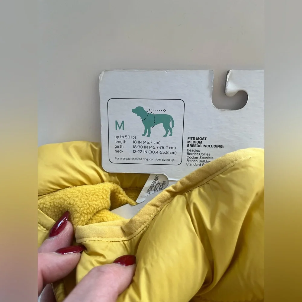 Boots & Barkley Yellow Quilted Pet Puffer Jacket